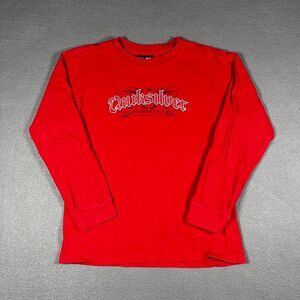 Quiksilver Men's Red and White T-shirt